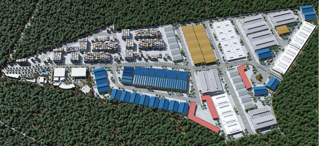 Anflo Industrial Estate - Artist Aerial Perspective