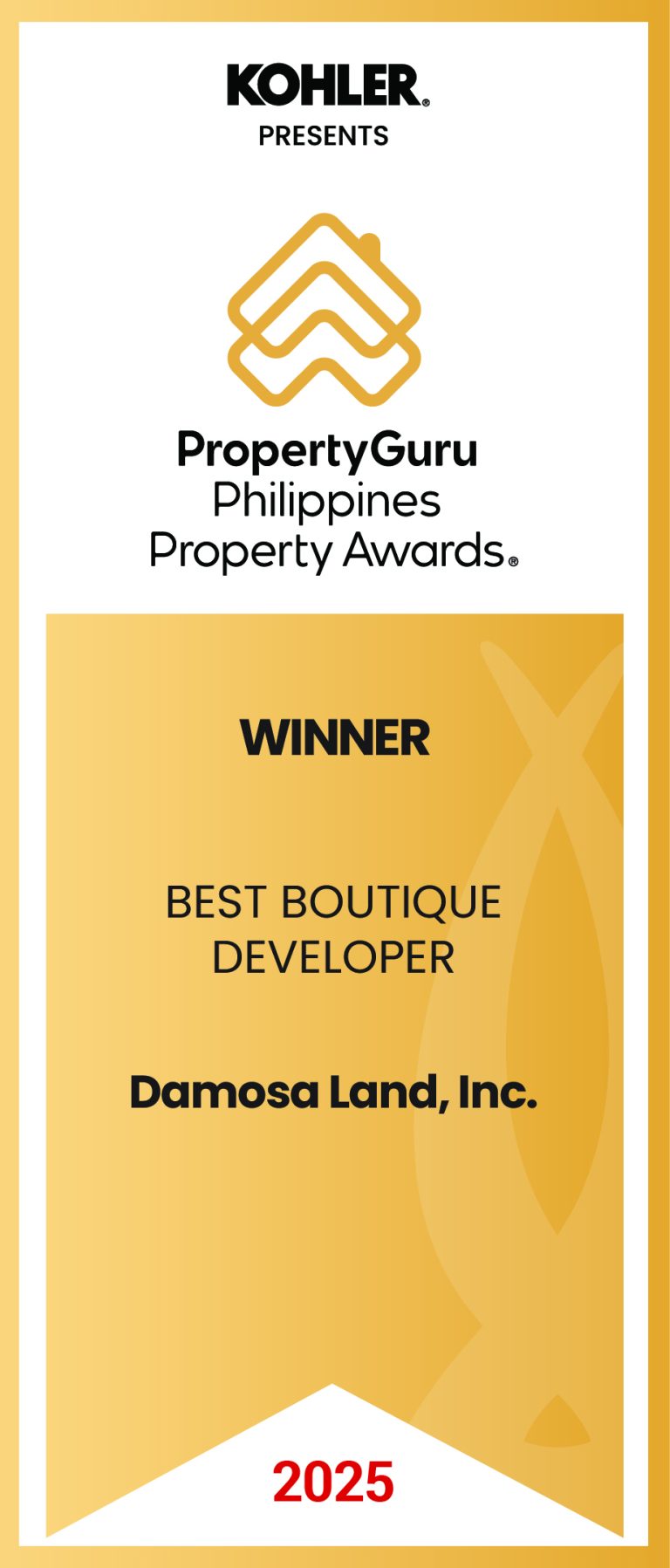 Damosa Land Winner of Best Boutique Developer for Property Guru Awards in 2025